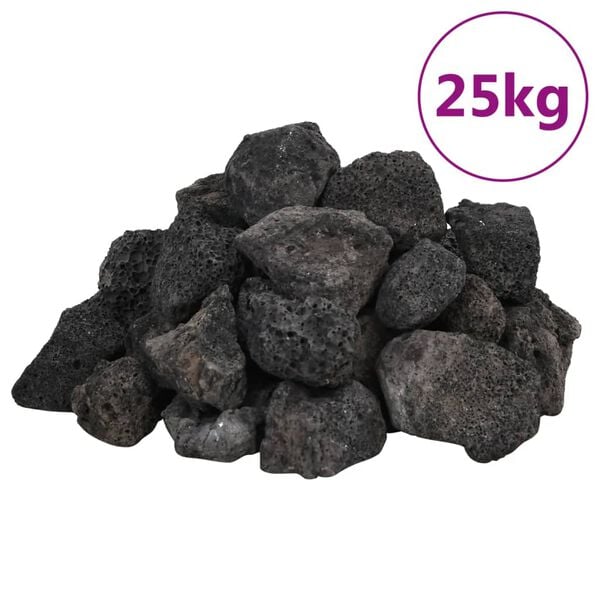 vidaXL Rocas volc&aacute;nicas negras 25 kg 3-5 cm