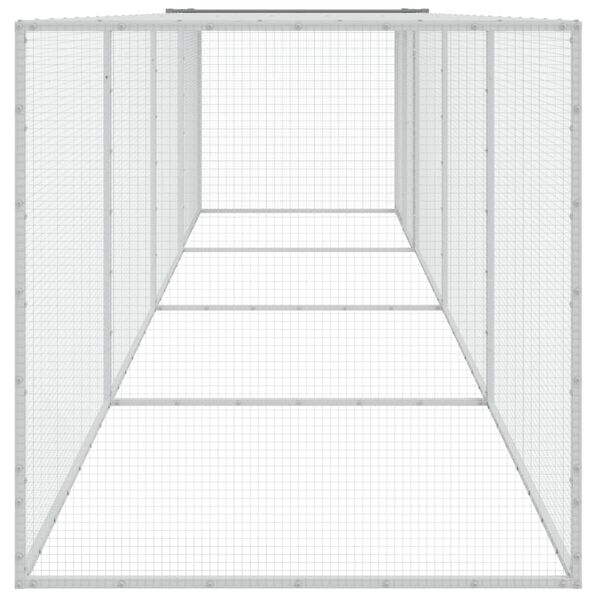 vidaXL Gallinero con techo acero galvanizado gris claro 403x98x90 cm