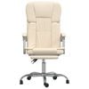 vidaXL Silla de oficina reclinable cuero sintético crema