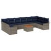 vidaXL Conjunto de sof&aacute;s de jard&iacute;n 11 uds. Gris rat&aacute;n sint&eacute;tico