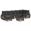 vidaXL Conjunto de sof&aacute;s de jard&iacute;n 8 uds. Gris y Gris Oscuro