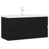 vidaXL Mueble con lavabo madera de ingenier&iacute;a negro
