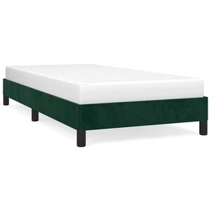 vidaXL Estructura cama sin colch&oacute;n terciopelo verde oscuro 100x200 cm