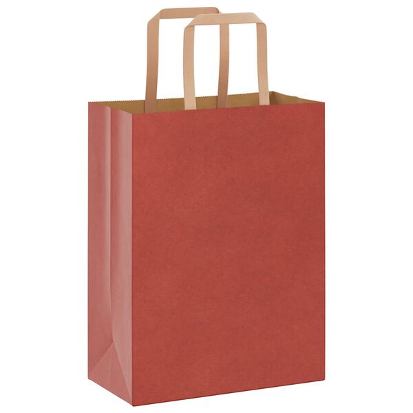 vidaXL Bolsas de papel con asas 50 uds rojo 21x11x28 cm