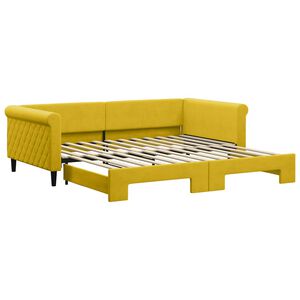 vidaXL Sof&aacute; cama nido terciopelo amarillo 100x200 cm