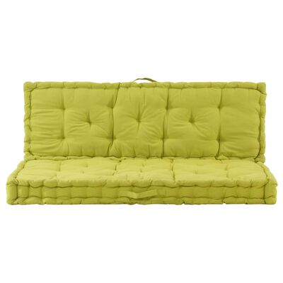 vidaXL Cojines para muebles de palés 2 unidades algodón verde