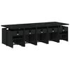 vidaXL Set comedor de jard&iacute;n con cojines 15 pzas rat&aacute;n sint&eacute;tico negro