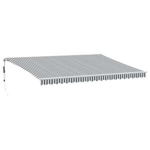 vidaXL Toldo retr&aacute;ctil autom&aacute;tico luz LED antracita blanco 500x300 cm