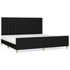 vidaXL Cama sin colch&oacute;n tela negro 200x200 cm