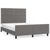 vidaXL Estructura de cama sin colch&oacute;n cuero sint&eacute;tico gris 140x190 cm