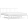 vidaXL Estructura cama sin colch&oacute;n con cabecero metal blanco 200x200cm