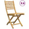 vidaXL Sillas plegables, 4 unidades, 43x54x88 cm, bamb&uacute;