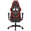 vidaXL Silla gaming de masaje y reposapi&eacute;s cuero sint&eacute;tico negro rojo