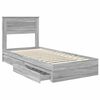 vidaXL Cama con almacenamiento con cabecera Gris Sonoma 75 x 190 cm