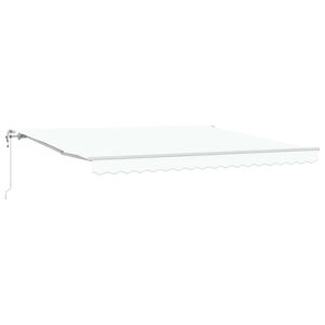 vidaXL Toldo retr&aacute;ctil Blanco 400 x 350 cm Tela y Aluminio