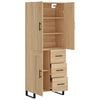 vidaXL Aparador alto madera contrachapada color roble 69,5x34x180 cm