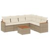 vidaXL Set sof&aacute;s de jard&iacute;n 7 piezas y cojines rat&aacute;n sint&eacute;tico beige