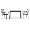 vidaXL Juego de comedor de jardín 3 piezas acero gris antracita