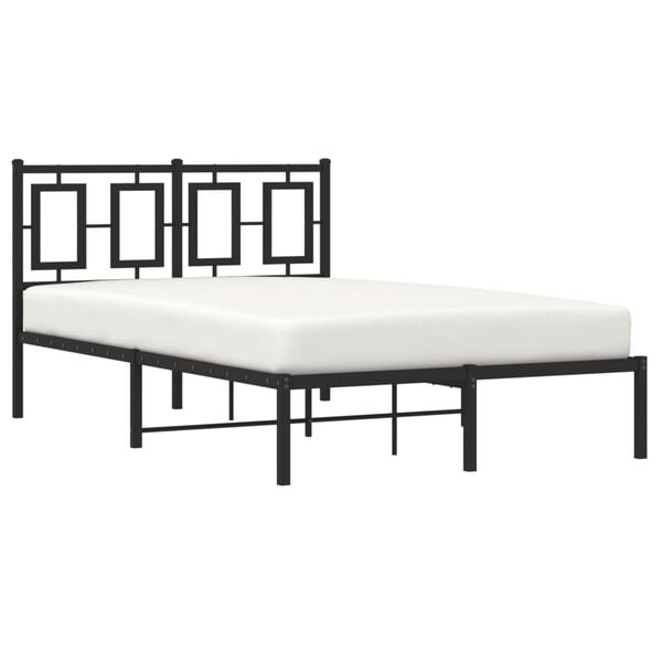 vidaXL Estructura cama sin colch&oacute;n con cabecero metal negro 120x200 cm