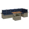 vidaXL Conjunto de sof&aacute; de jard&iacute;n 7 pcs Gris Polirat&aacute;n