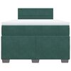 vidaXL Cama box spring con colch&oacute;n terciopelo verde oscuro 120x190 cm