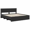 vidaXL Estructura de cama Negro 200 x 200 cm Madera de ingenier&iacute;a