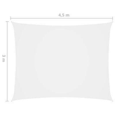 vidaXL Toldo de vela rectangular tela Oxford blanco 3x4,5 m