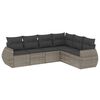 vidaXL Set de muebles de jard&iacute;n 6 pzas y cojines rat&aacute;n sint&eacute;tico gris