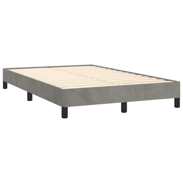 vidaXL Estructura de cama sin colch&oacute;n terciopelo gris claro 120x190 cm