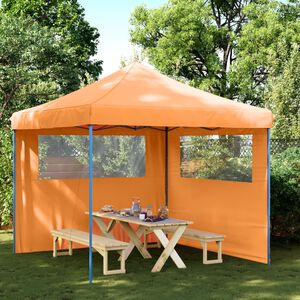 vidaXL Tienda de fiesta plegable Pop-Up 2 paredes laterales naranja