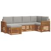 vidaXL Conjunto de sof&aacute;s de exterior 6 uds. Gris Natural y Claro