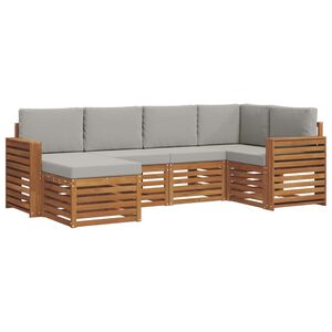 vidaXL Conjunto de sof&aacute;s de exterior 6 uds. Gris Natural y Claro