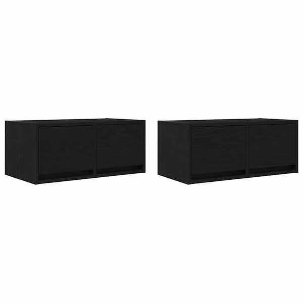 vidaXL Muebles de TV 2 uds Roble Negro 60x31x25,5 cm Madera ingenier&iacute;a