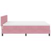 vidaXL Cama Box Spring LED con colch&oacute;n Rosa 140 x 190 cm Terciopelo
