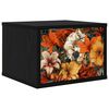 vidaXL Mesita de noche de pared GENNEP Roble Negro 36 x 33 x 25 cm