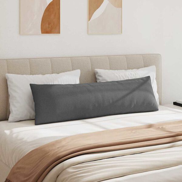 vidaXL Cojines de sofá 2 pcs Gris oscuro 145 x 40 cm tela