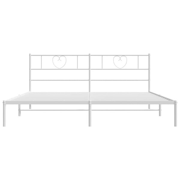 vidaXL Estructura cama sin colch&oacute;n con cabecero metal blanco 180x200cm