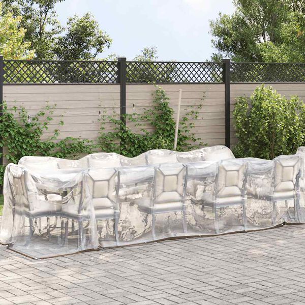 vidaXL Lona transparente con ojales polietileno 2x10 m