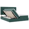 vidaXL Cama con tira de luces LED Verde oscuro 180 x 200 cm Terciopelo