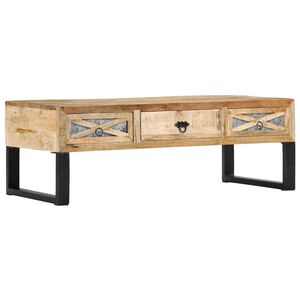 vidaXL Mesa de centro de madera maciza de mango 110x50x38 cm