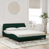 vidaXL Cama con colch&oacute;n Dover terciopelo verde oscuro 160x200 cm