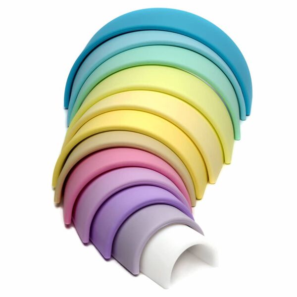 d&euml;na Juego de juguetes de silicona arco iris Pastel 12 piezas