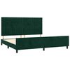 vidaXL Estructura cama sin colch&oacute;n terciopelo verde oscuro 200x200 cm