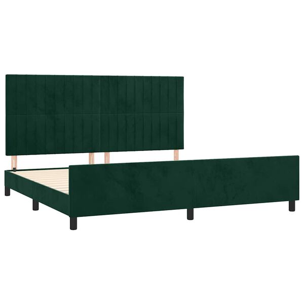 vidaXL Estructura cama sin colch&oacute;n terciopelo verde oscuro 200x200 cm