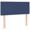 vidaXL Cama box spring con colch&oacute;n y luces LED tela azul 120x190 cm