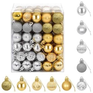 vidaXL Juego de bolas navide&ntilde;as 150 uds. Plateado y dorado Di&aacute;m. 3 cm