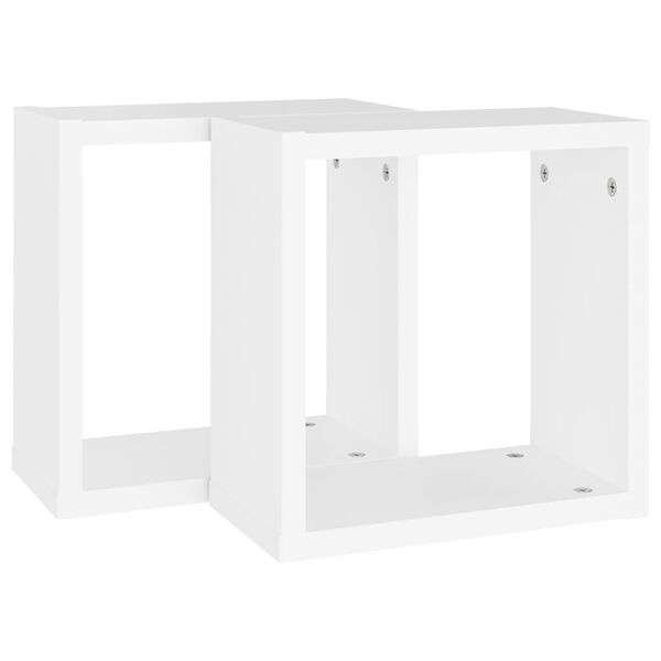 vidaXL Estantes cubo de pared 2 unidades blanco 30x15x30 cm