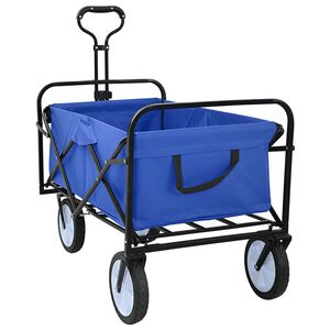 vidaXL Carro de Mano Plegable Manual Azul 94 x 53 x 99 cm Tela Oxford