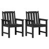 vidaXL Silla de comedor de jardín. 2 pcs Negro 65.5 x 59 x 88cm HDPE