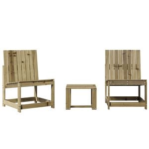 vidaXL Juego de muebles de jard&iacute;n 3 pzas madera de pino impregnada